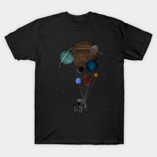 Astronaut and balloon planets T-Shirt